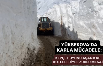 Yüksekova’da karla mücadele: Kepçe boyunu aşan...