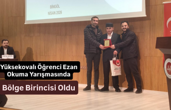 Yüksekovalı Öğrenci Ezan Okuma Yarışmasında Bölge Birincisi Oldu