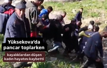 Yüksekova’da pancar toplarken kayalıklardan düşen...