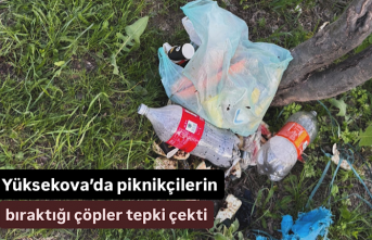 Yüksekova’da piknikçilerin bıraktığı çöpler...