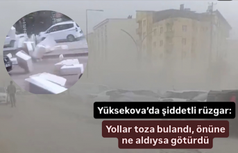 Yüksekova’da şiddetli rüzgar: Önüne ne aldıysa götürdü