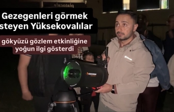 Gezegenleri görmek isteyen Yüksekovalılar gökyüzü gözlem etkinliğine yoğun ilgi gösterdi