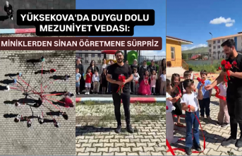 Yüksekova'da duygu dolu mezuniyet vedası: Miniklerden Sinan öğretmene sürpriz