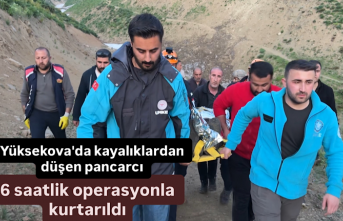 Yüksekova'da kayalıklardan düşen ot toplayıcısı 6 saatlik operasyonla kurtarıldı