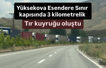 Yüksekova Esendere Sınır kapısında 3 kilometrelik Tır kuyruğu oluştu