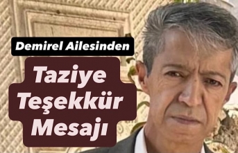 Demirel Ailesinden Taziye Teşekkür Mesajı