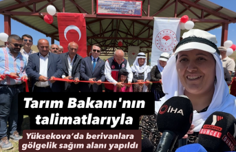 Tarım Bakanı'nın talimatlarıyla Yüksekova’da berivanlara gölgelik sağım alanı yapıldı