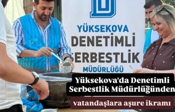 Yüksekova'da Denetimli Serbestlik Müdürlüğünden vatandaşlara aşure ikramı