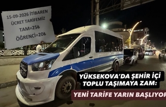 Yüksekova’da şehir içi toplu taşımaya zam: Yeni tarife yarın başlıyor!