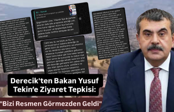 Derecik'ten Bakan Yusuf Tekin’e Sert Tepki: "Sınırın Öbür Ucuna Kadar Gelip Bizi Yok Saymak Haksızlıktır!"