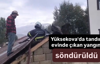 Yüksekova'da tandır evinde çıkan yangın...