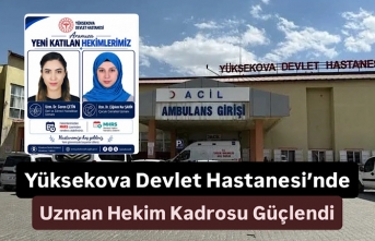 Yüksekova Devlet Hastanesi’nde Uzman Hekim Kadrosu...