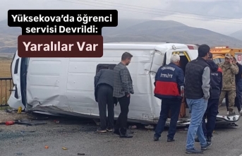 Yüksekova’da okul servisi devrildi; Yaralı öğrenciler...
