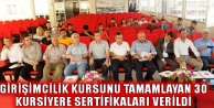 30 Kursiyere Sertifikaları Verildi