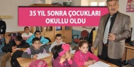 35 yıl sonra çocukları okullu oldu