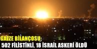 502 Filistinli, 18 İsrail askeri öldü.