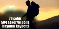  76 şehir 504 asker ve polis hayatını kaybetti