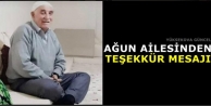 Ağun Ailesinden Teşekkür Mesajı