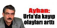 Ayhan: Urfa'da kayıp olayları arttı