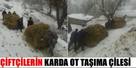 Çiftçilerin Karda Ot Taşıma Çilesi