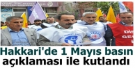 Hakkari'de 1 Mayıs basın açıklaması ile kutlandı