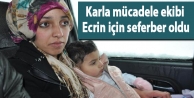 Hakkari'de karla mücadele ekipleri minik Ecrin için seferber oldu
