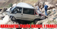 Hakkari’de Trafik Kazası, 1 Yaralı