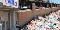 Hastanenin yan tarafına dökülen tıbbi atıklar...