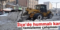 İlçe'de hummalı kar temizleme çalışması