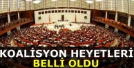 Koalisyon heyetleri belli oldu