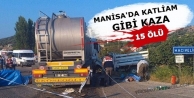 Manisa'da trafik kazası: 15 ölü