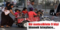 Motosiklet üzerinde ilginç ve tehlikeli yolculuk