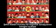 Şehit Aileleri Kurumu 42 özgürlük savaşçısının...
