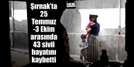 Şırnak’ta 25 Temmuz-3 Ekim arasında 43 sivil...