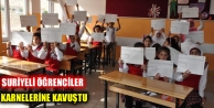 Suriyeli öğrencilerin karne heyecanı