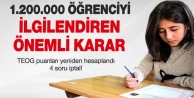 TEOG puanları yeniden hesaplandı: 4 soru iptal