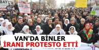 Van’da binler İran’ı protesto etti