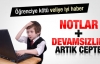 Veliler öğrencilerin notlarını SMS ile öğrenecek