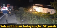 Yolcu otobüsü tarlaya uçtu: 52 yaralı