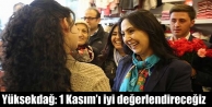 Yüksekdağ: 1 Kasım’ı iyi değerlendireceğiz