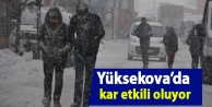 Yüksekova’da kar etkili oluyor