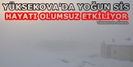 Yüksekova'da Yoğun Sis Devam Ediyor