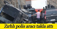 Zırhlı polis aracı takla attı