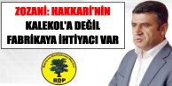 Zozani: Hakkari’nin Kalekola Değil Fabrikaya İhtiyacı...