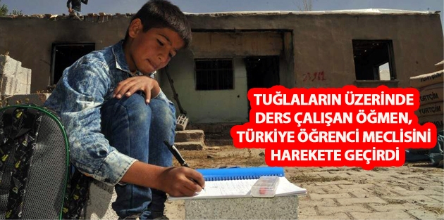 Tuğlaların Üzerinde Ders Çalışan Öğmen, Türkiye Öğrenci Meclisini Harekete Geçirdi