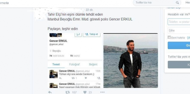 Türkan Elçi'yi tehdit eden kullanıcının polis olduğu iddiası