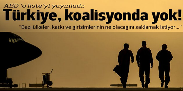 Türkiye, IŞİD ile mücadeleye destek veren ülkeler listesinde yok