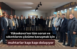 Yüksekova’nın tüm sorun ve sıkıntılarını çözüme kavuşmak için muhtarlar kapı kapı dolaşıyor