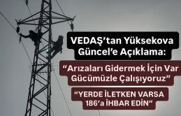 VEDAŞ’tan Yüksekova Güncel’e Açıklama: “Arızaları Gidermek İçin Var Gücümüzle Çalışıyoruz”