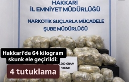 Hakkari'de 64 kilogram skunk ele geçirildi: 4 tutuklama